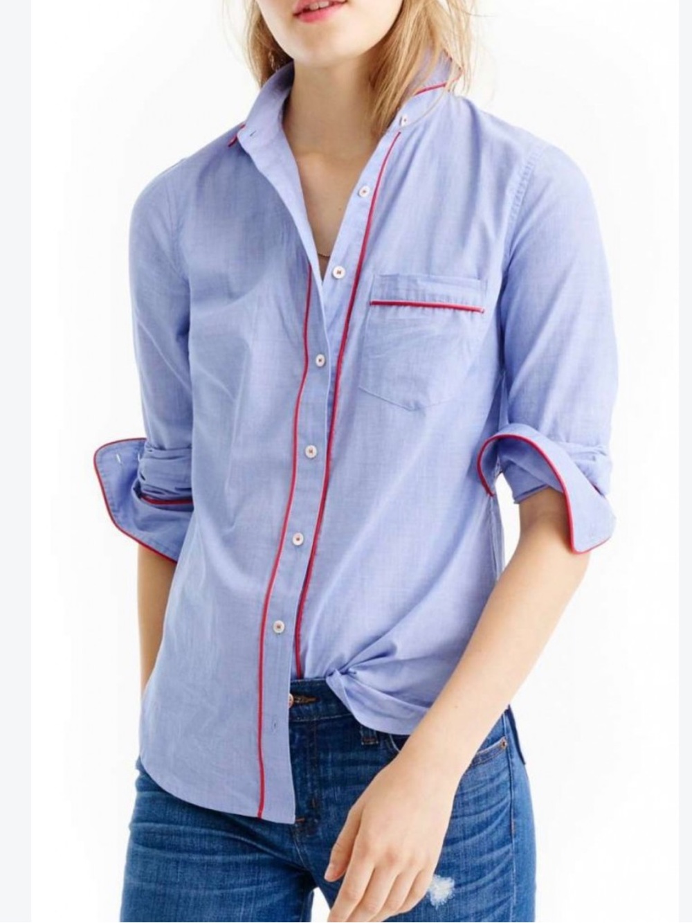 J Crew Chambray Buttondown Sz 4